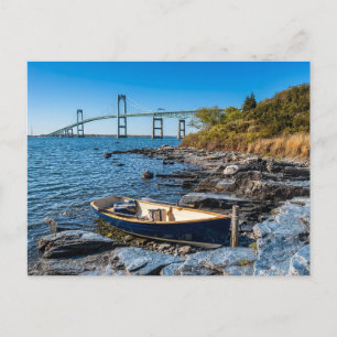 Newport RI Bridge Narragansett Bay Rhode Island   Postcard