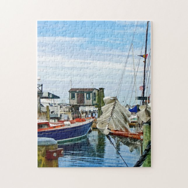 Newport RI - Folded Sails Jigsaw Puzzle (Vertical)