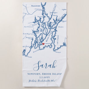Newport RI Personalised Bachelorette Weekend Beach Towel