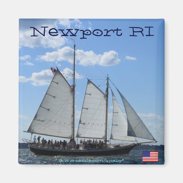 Newport RI sailing ship cool magnet design (Front)