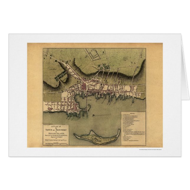 Newport, RI Town Map - 1777 (Front Horizontal)