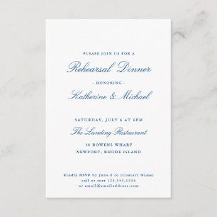 Newport RI Wedding Rehearsal Dinner Enclosure Card