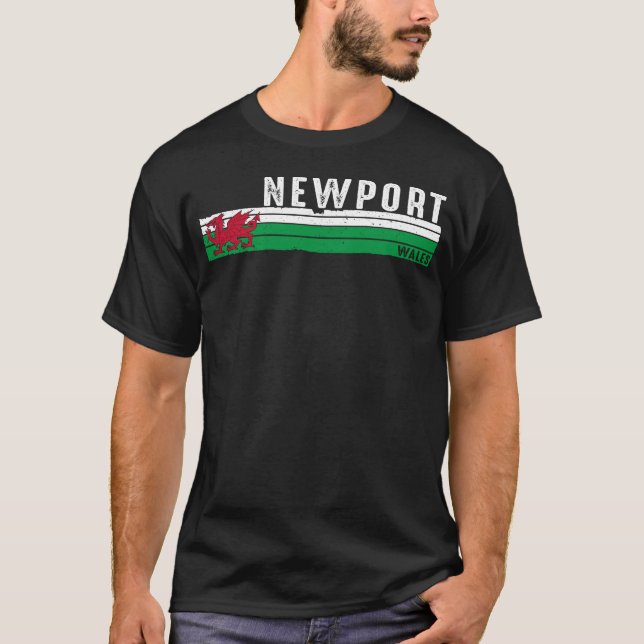 Newport Wales Vibrant Coastal Legacy T-Shirt (Front)