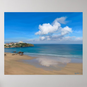 Newquay Bay in Summer Poster