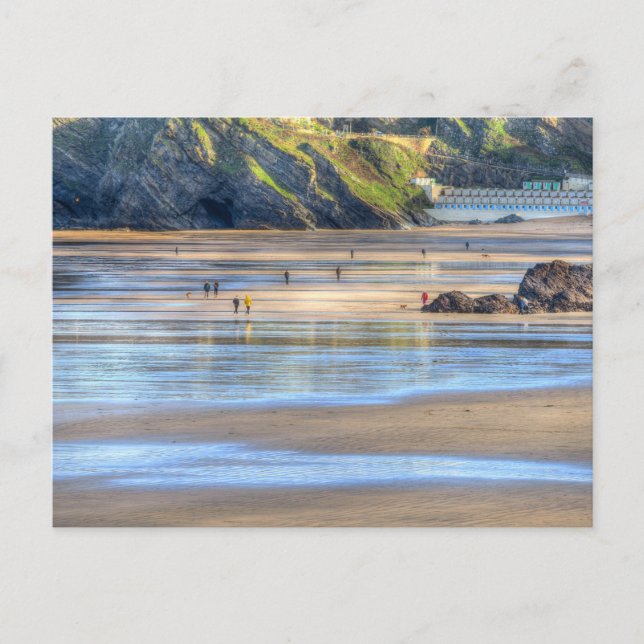 Newquay Beach Morning Postcard (Front)