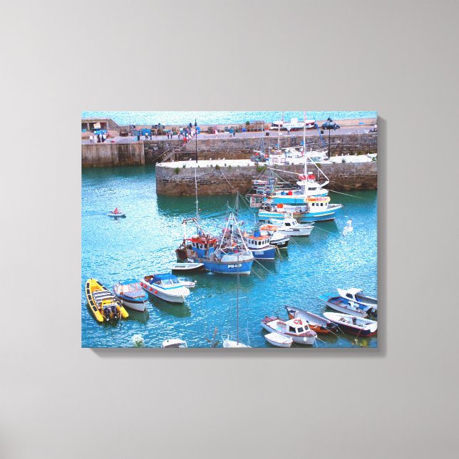 Newquay Boats Canvas Print (Front)