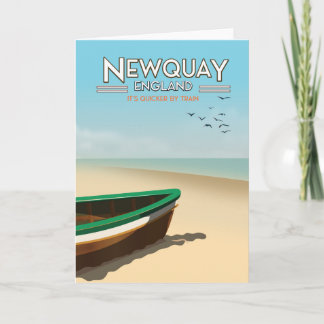 Newquay England Vintage seaside travel poster Holiday Card