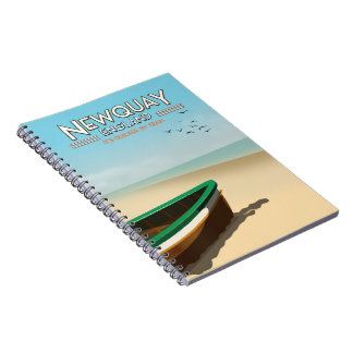 Newquay England Vintage seaside travel poster Notebook