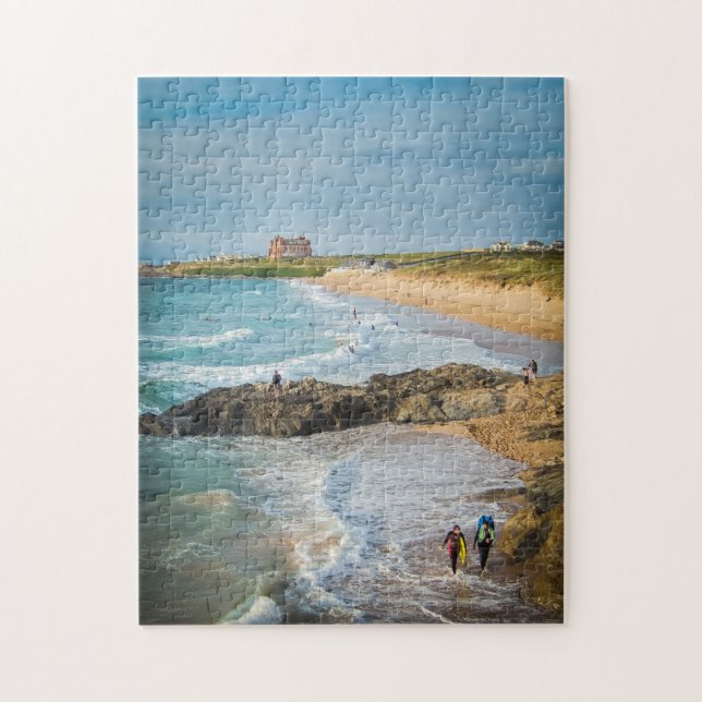 Newquay Fistral Beach at Sunset Jigsaw Puzzle (Vertical)