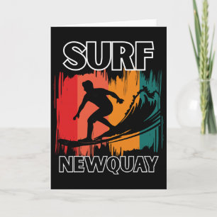 Newquay Surf Retro Cornwall Surfing And Beach Vibe Card