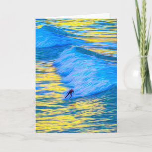 Newquay Surfer Art Card