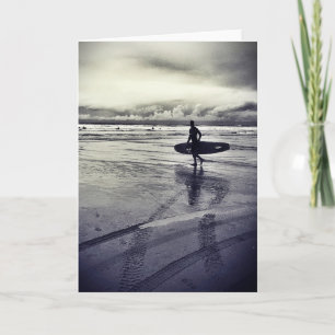 Newquay Surfer on Watergate Bay Card