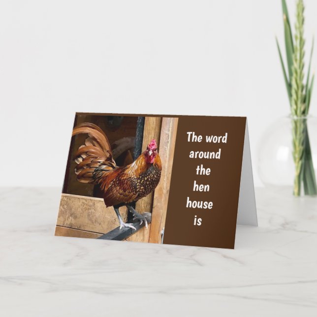 NEWS AROUND HEN HOUSE IS IT'S "HAPPY 40th" Card (Front)