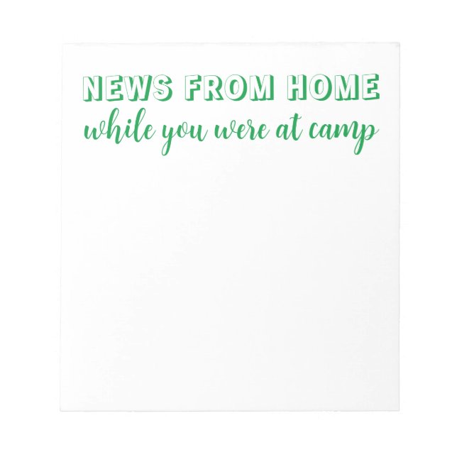 News from home notepad (Front)