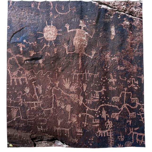 News Paper Rock  Petrified Forest National Park Shower Curtain (Front)