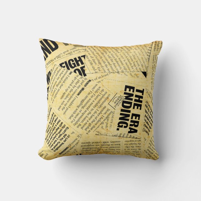News paper text with old paper cushion (Front)