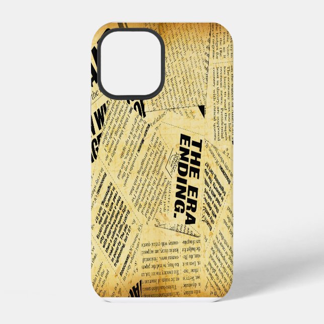 News paper text with old paper iPhone case (Back)