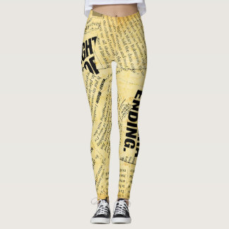 News paper text with old paper leggings