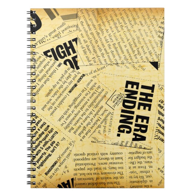 News paper text with old paper notebook (Front)
