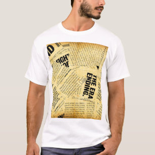 News paper text with old paper T-Shirt