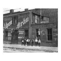 Newsboys Outside a Saloon, 1910. Vintage Photo