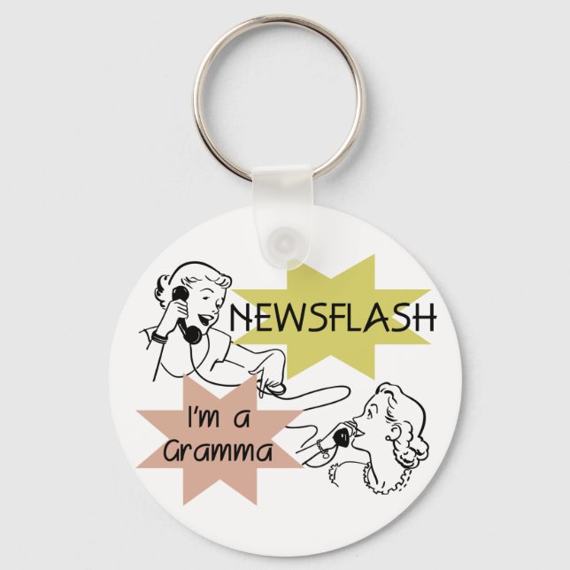 Newsflash I'm a Gramma T-shirts and Gifts Key Ring (Front)