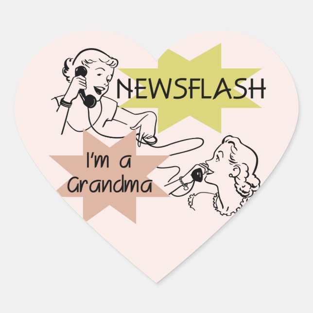 Newsflash I'm a Grandma T-shirts and Gifts Heart Sticker (Front)