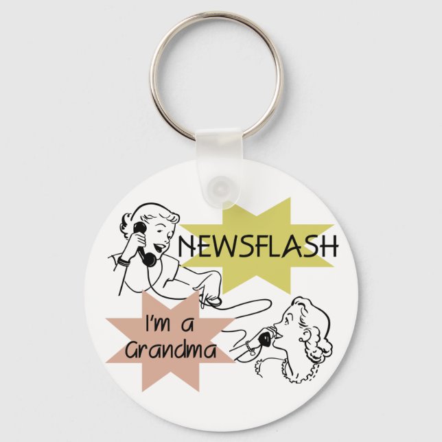 Newsflash I'm a Grandma T-shirts and Gifts Key Ring (Front)