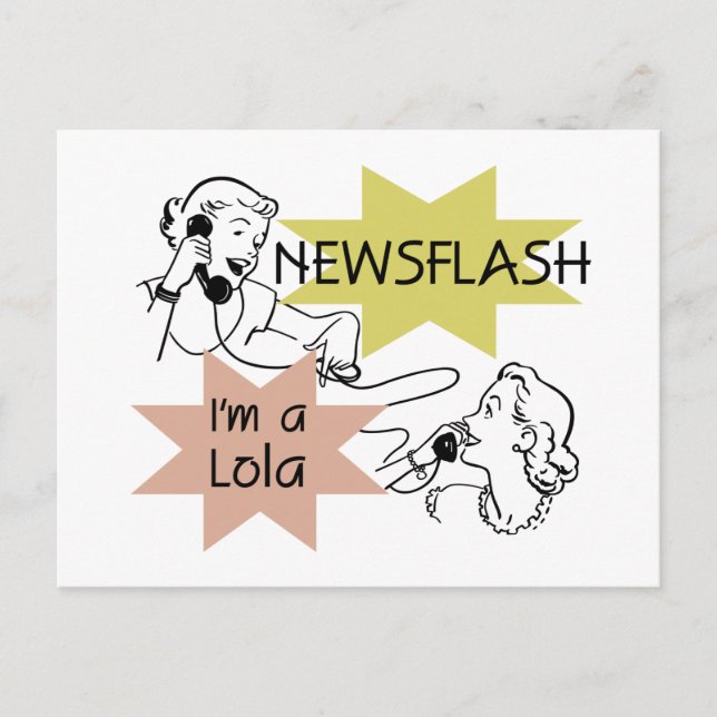 Newsflash I'm A Lola T-shirts and Gifts Postcard (Front)