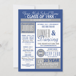 Newsletter Style High School Reunion Invitation