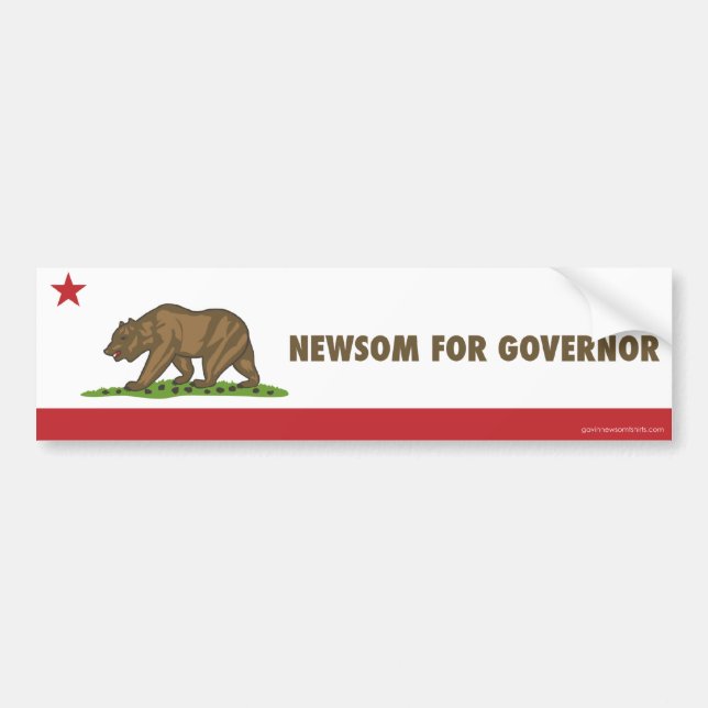 Newsom For Governor California Flag Bumper Sticker (Front)