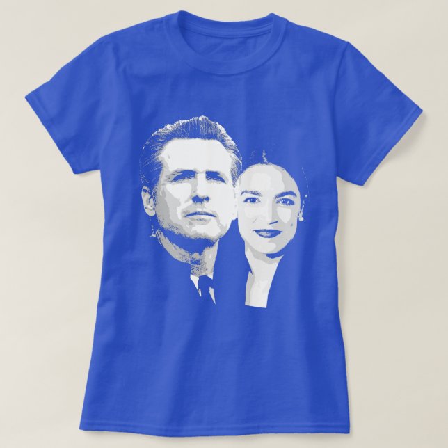 Newsom / Ocasio-Cortez T-Shirt (Design Front)