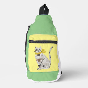 newspapar cat sling bag