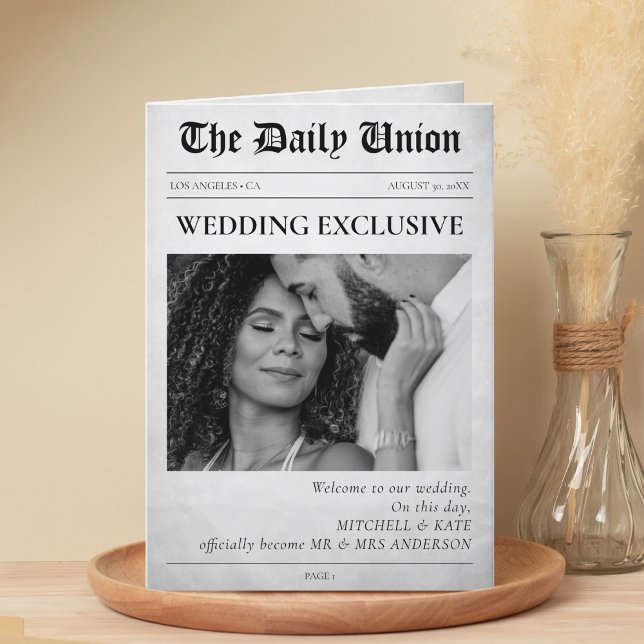 Newspaper Article Folded Wedding Program Programme (Newspaper Article Folded Wedding Program
)