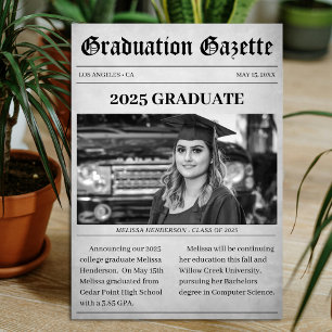 Newspaper Article Graduation Announcement