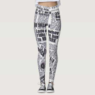 Newspaper article printed leggings