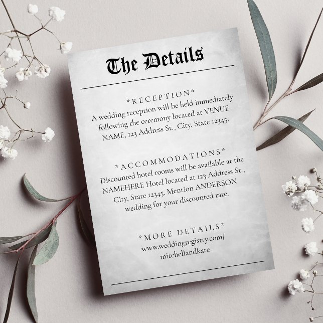 Newspaper Article Wedding Details Enclosure Card (Newspaper Article Wedding Details Enclosure Card
)