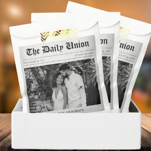 Newspaper Article Wedding Favour Bags