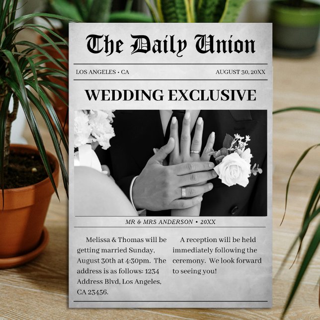 Newspaper Article Wedding Invitation (Newspaper Article Wedding Invitation
)