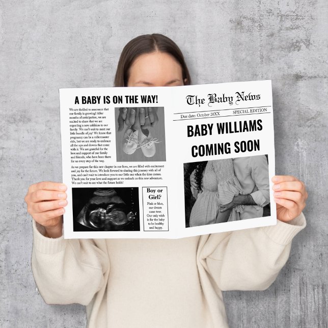 Newspaper Baby Coming Soon Pregnancy Announcement (Newspaper Baby Coming Soon Pregnancy Announcement)