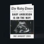 Newspaper Baby Expecting Pregnancy Announcement<br><div class="desc">Newspaper Baby Expecting Pregnancy Announcement" is a charming and nostalgic announcement designed in the style of a newspaper headline. This announcement captures the anticipation and excitement of expecting a new addition to the family. With classic newspaper fonts and layout, it adds a touch of vintage flair to the joyful news...</div>