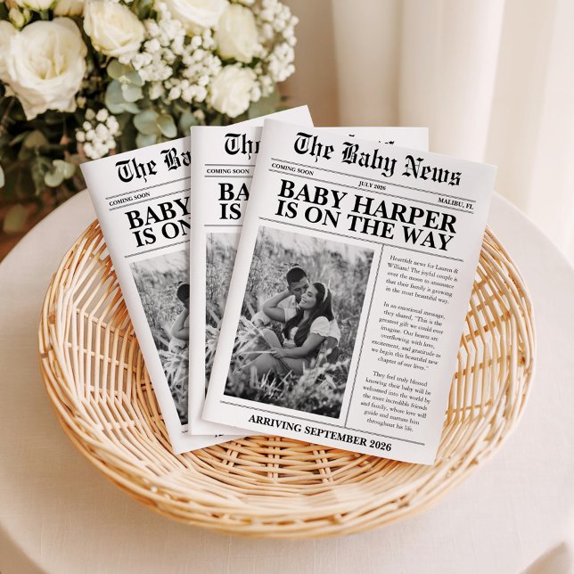 Newspaper Baby Expecting Pregnancy Announcement (Creator Uploaded)