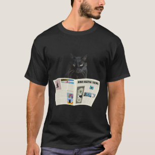 Newspaper Breaking News Black Cat Au Journal _1 T-Shirt