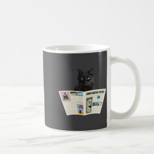 Newspaper Breaking News Black Cat Au Journal Coffee Mug