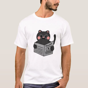 Newspaper Breaking News Black Cat - free shipping T-Shirt