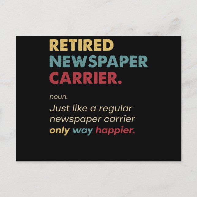 Newspaper Carrier - Retired Retro Definition Desig Holiday Postcard (Front)