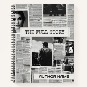 Newspaper Collage Book Cover Inspiration Notebook