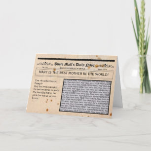 Newspaper Customisable Greeting Card frame