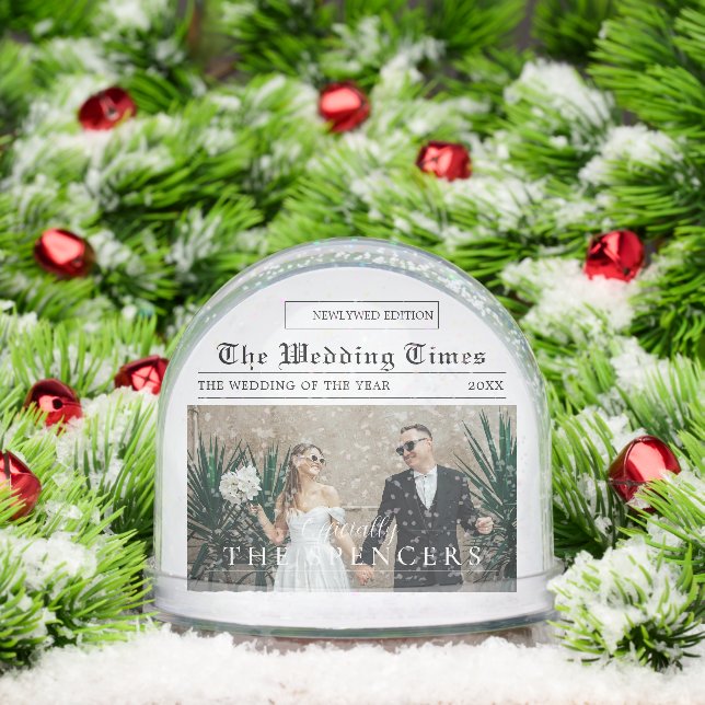 Newspaper Design | Newlyweds Photo Snowglobe (Christmas)