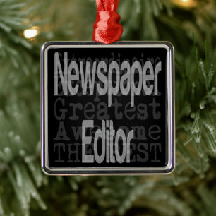 Newspaper Editor Extraordinaire Metal Tree Decoration